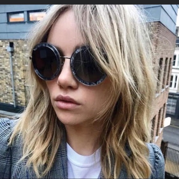 FERRAGAMO Round Marbled Stone Sunglasses NEW/AUTH main image 10